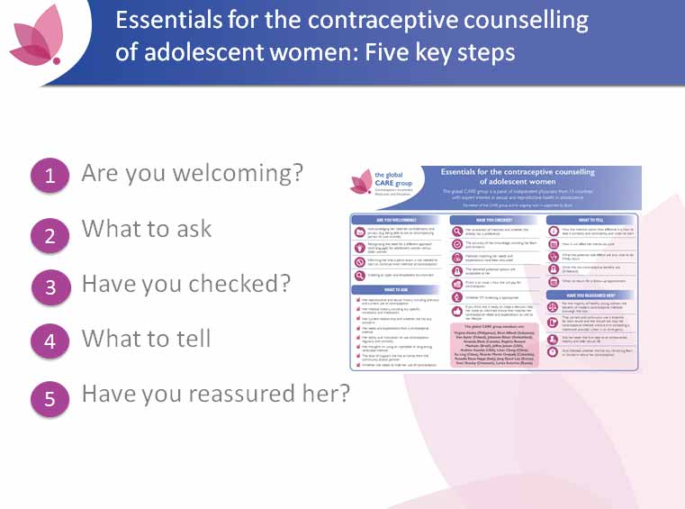 CARE MODULE 2 - OVERCOMING THE BARRIERS TO EFFECTIVE COUNSELLING OF ADOLESCENTS ABOUT CONTRACEPTION